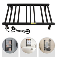 Electric Towel Warmer Rack 304 Stainless Steel Wall Mounted Bathroom Smart Heated Towel Rail with Timer 220V Touch-in Control