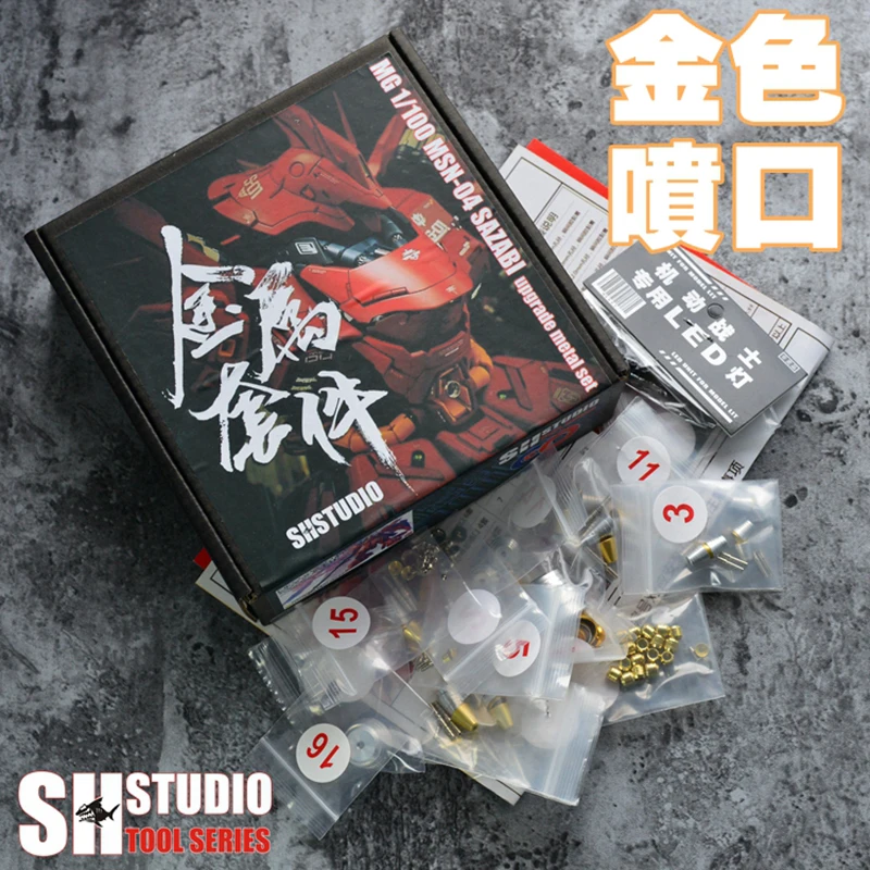 SH Studio Detail-up Set For 1/100 MG Sazabi Ver Ka Metal Modification For Mobile Suit Models Toys Metal Accessories