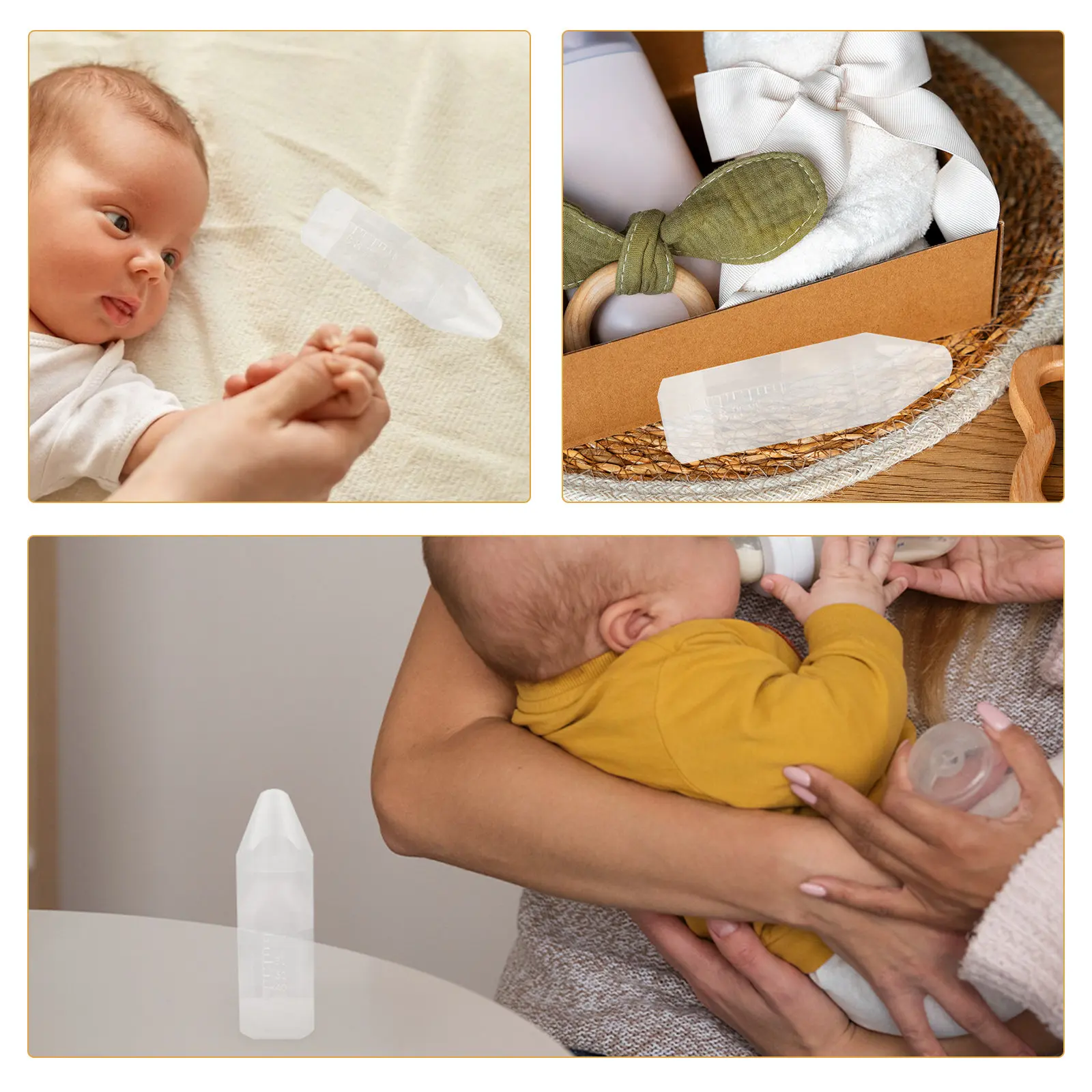 

5Set Disposable Baby Feeding Bottles Portable Lightweight Milk Nurser Bottle Travel Infant Nursing Bottle Clear Measurement
