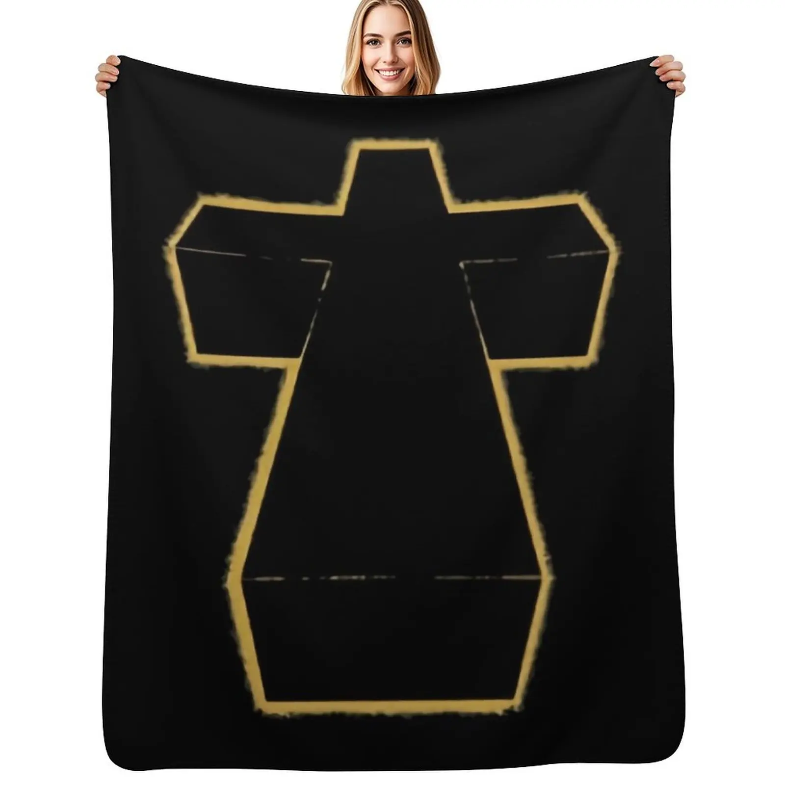 

Justice Band Cross Logo Throw Blanket Weighted Flannel Fabric Heavy for winter Blankets