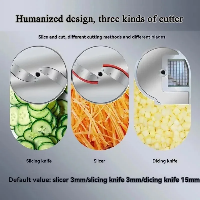 

Commercial Electric Automatic Dicing Machine Multifunctional Slicer for Carrot Potato Onion - Vegetable Granular Cutter Shred