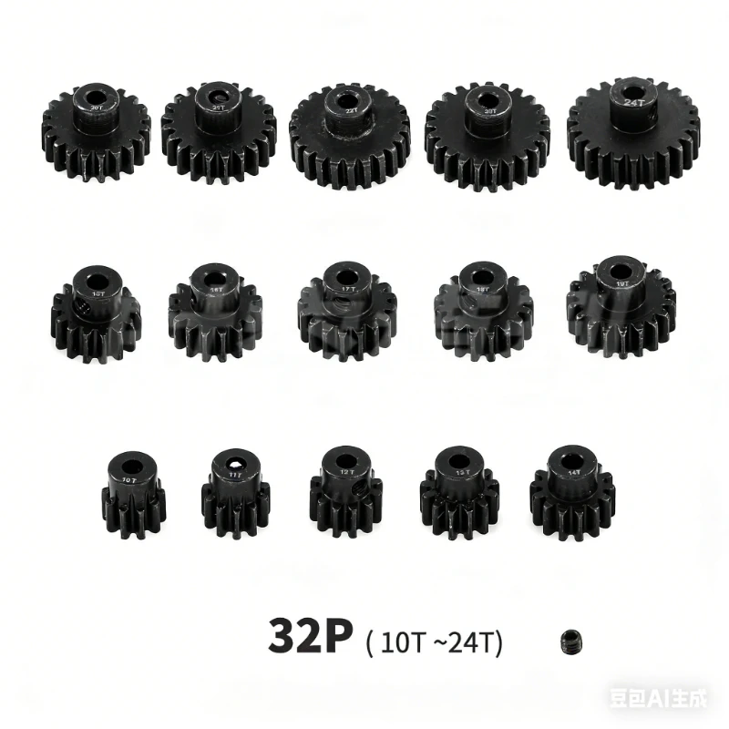 

45# Steel Blackened Hardened Motor Gear M0.8 32P 3.175mm Bore 11T-20T for 1/10 RC Car