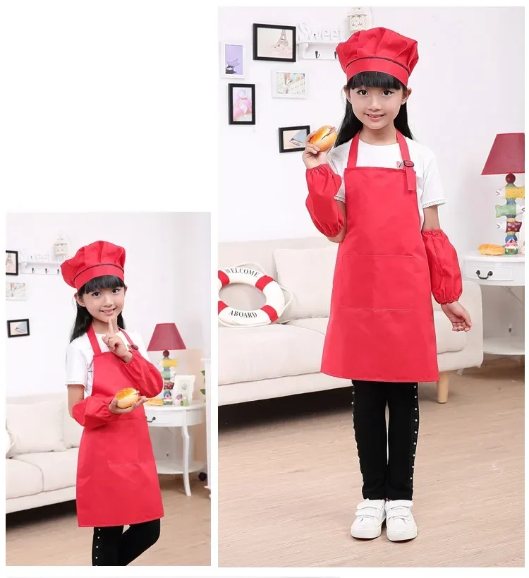 Children Cook Chef Uniform Halloween Cosplay Costumes Kids Kitchen Hat Cap Work Jackets Restaurant Performance Stage Party