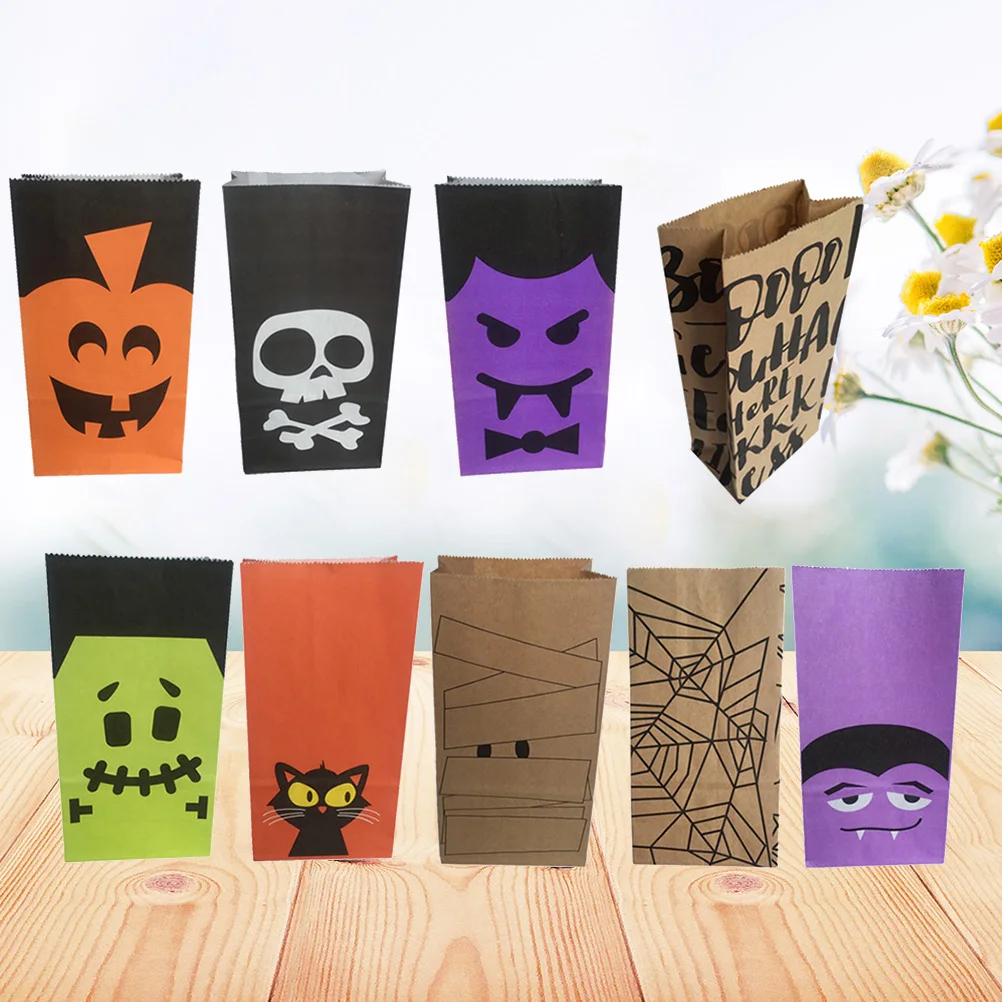 

12 Pcs Candy Bag Bags Halloween Ghost Birthday for Presents Paper Favors Bagged