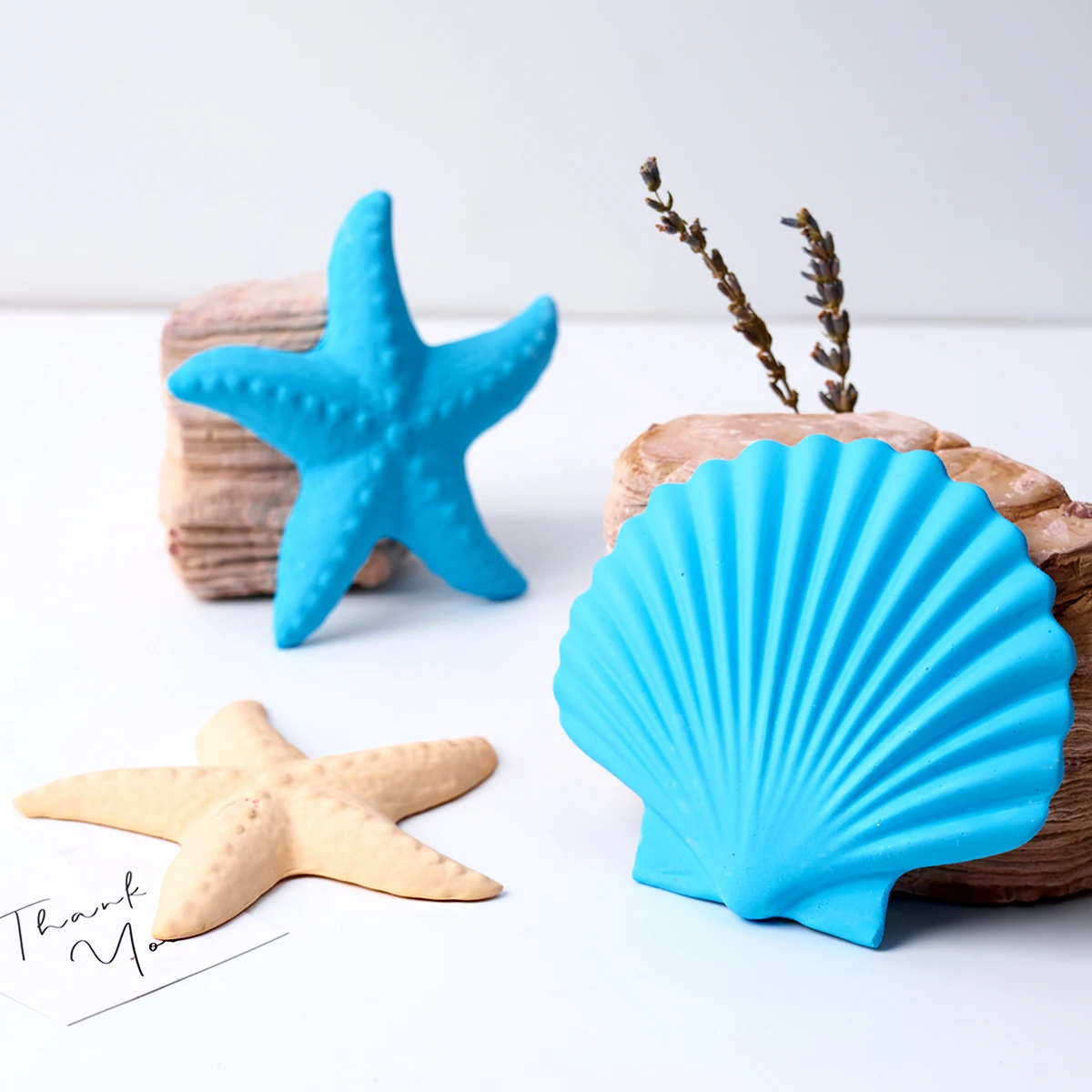 Marine Series Gypsum Craft Molds DIY Shell Starfish Tray Saucer Pendant Ornament Silicone Mold Aromatic Candle Mould Home Decor