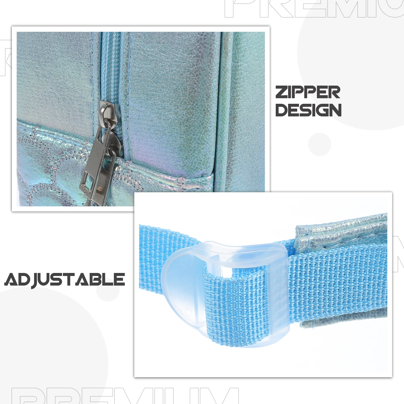 حقيبة ظهر مدرسية بحورية البحر بالليزر بسعة كبيرة وحزام كتف قابل للتعديل للسفر والمشي لمسافات طويلة في الهواء الطلق للفتيات المراهقات