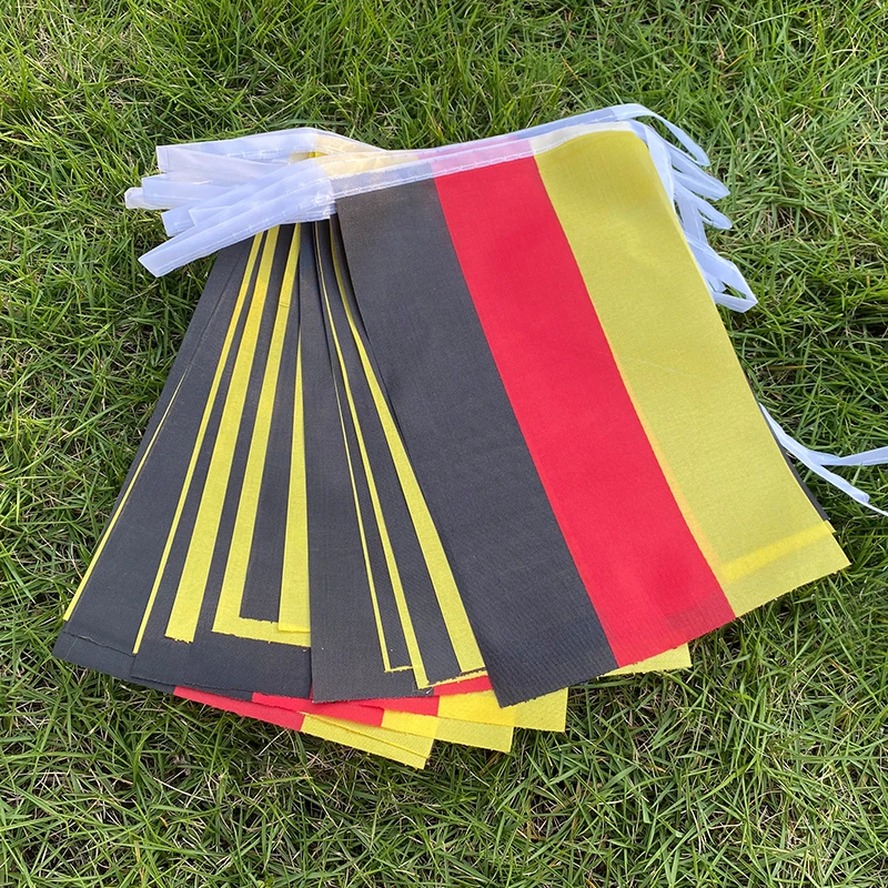 

Aerlxemrbrae 5.5M 20pcs/set14cmx21cm German String Flag Germany Hanging Mini Flag Window Flag