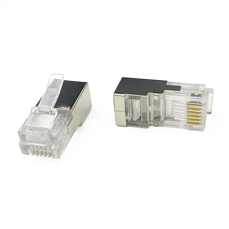 50/100PCS RJ12 6P6C Connector Long Body RJ11 6-Core Telephone Cable Modular Plug With Shield Shell L=22.8mm