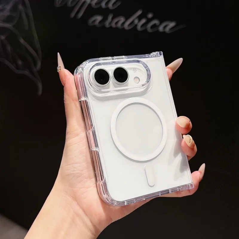 High Transparency Magnetic Shockproof Case For IPhone Ultra 18 Fold Wide For Magsafe Full Protection Flexible Slim Fit Cover view 2