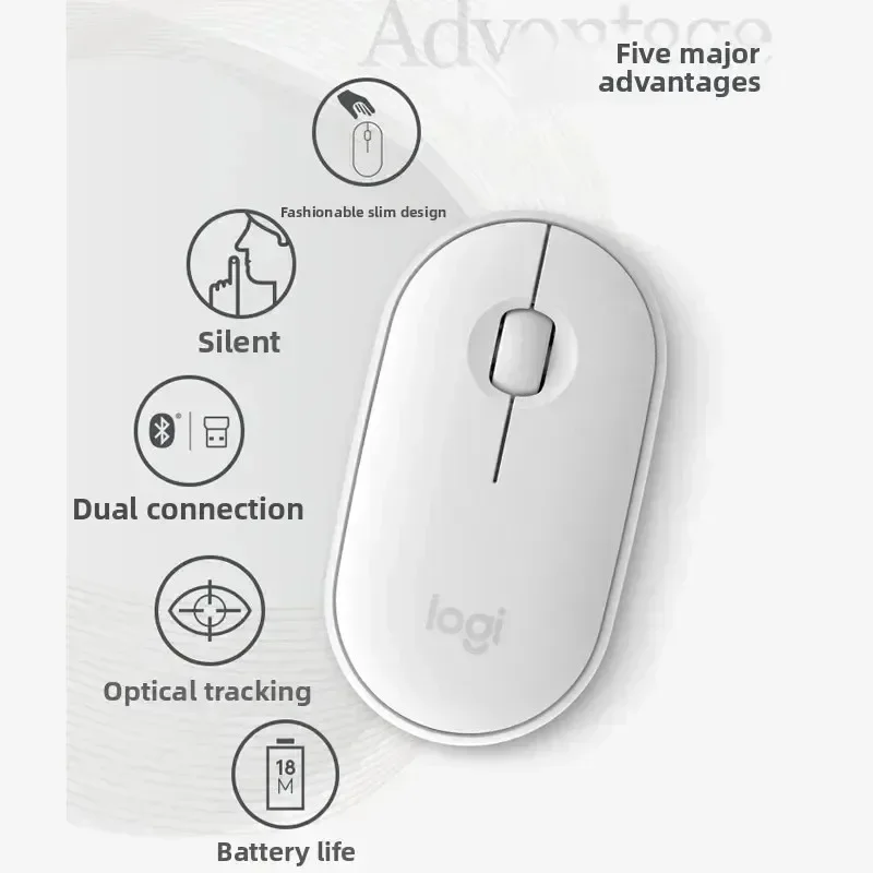 Souris à galets Logitech M350 Bluetooth 2.4GHz souris sans fil double mode souris Bluetooth silencieuse