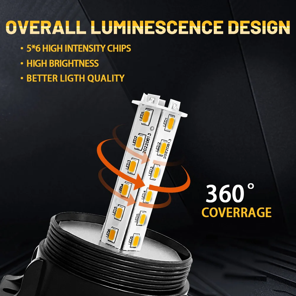 LED Strobe Light Car Warning Safety Flashing Beacon Amber Lights for Truck Vehicle Forklift Truck Tractor Golf Cart 12V 24V