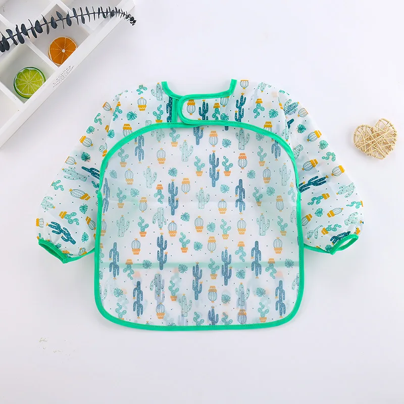 

Baby Bibs New Cute Children Baby Stuff Toddler Waterproof Long Sleeve Art Smock Feeding Bib Apron for Kids 1-4 Years