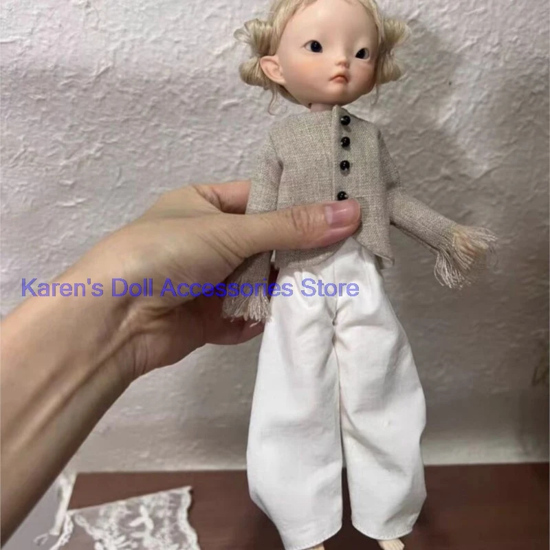 2026 new fashion style 2pcs Blythe/landoudou Hemp top+flared pants (Fit for Lulu,ymy24,Ob22,24,26,zone, Jenny)