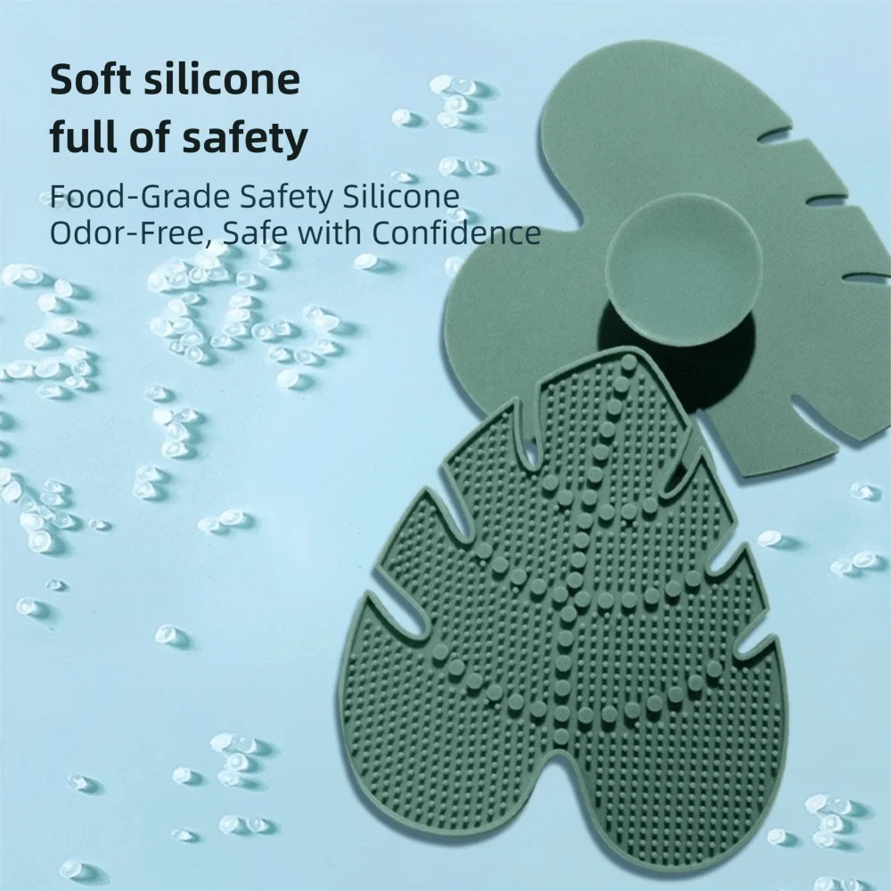 

Leaf-shaped Makeup Brush Cleaner Silicone Anti-slip Cosmetic Cleaning Pads Portable with Suction Cup Make Up Brush Cleaning Mat