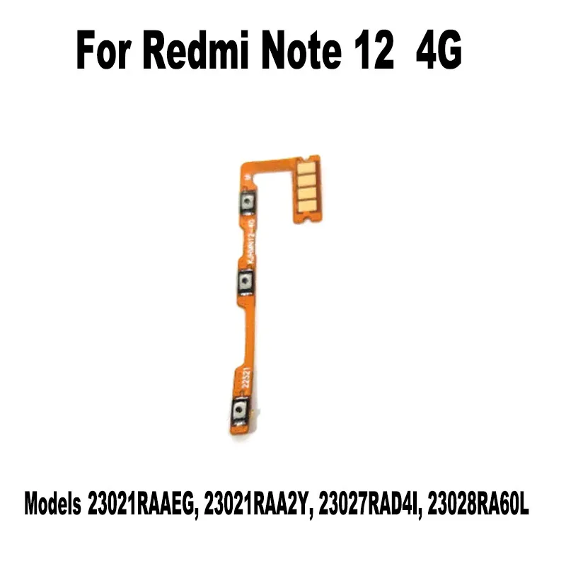 Para Xiaomi Redmi Note 12 12 Pro + Plus 4G 5G botón de volumen de encendido Cable flexible interruptor de tecla lateral botón de Control de