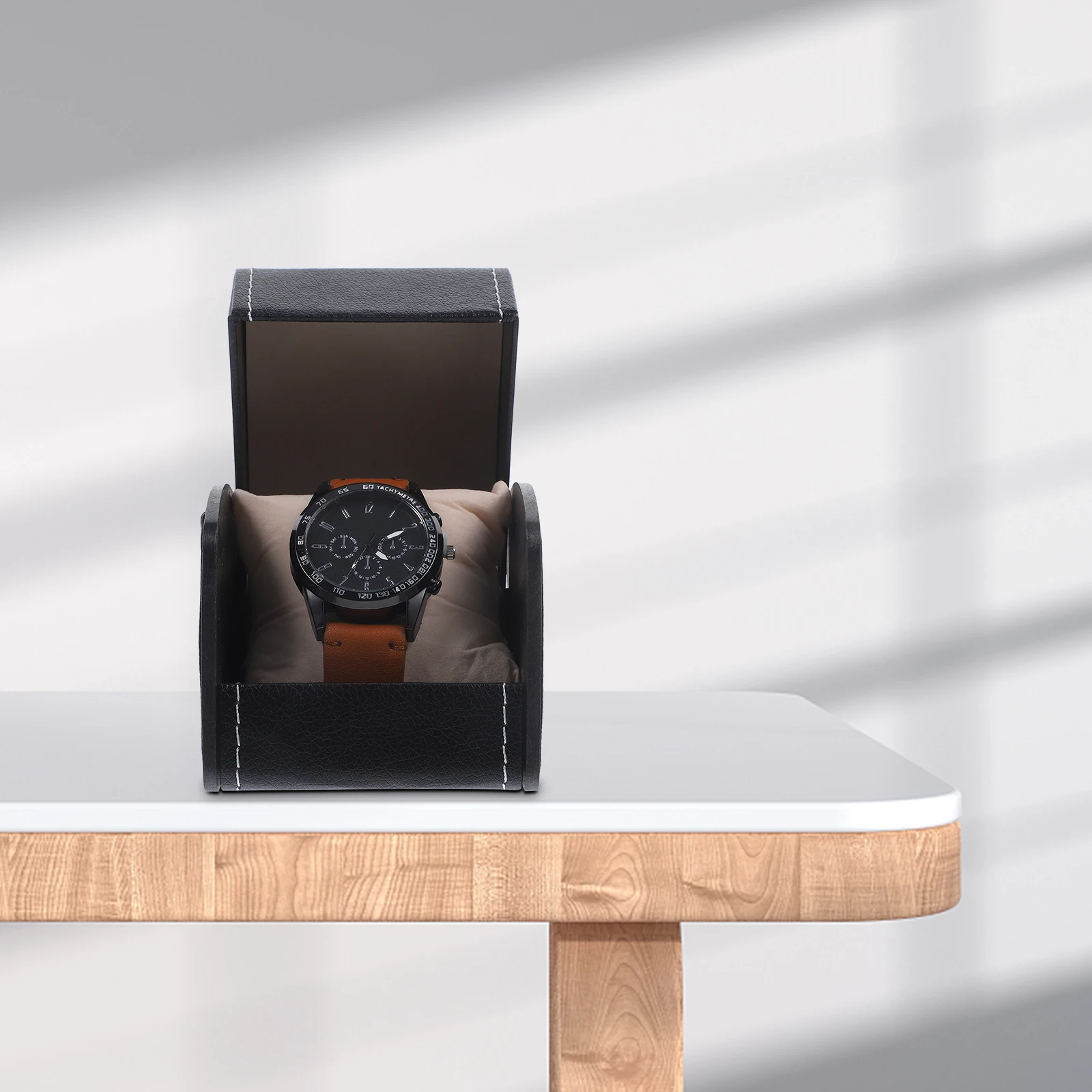 

Подарочная коробка для часов, хранения ювелирных изделий, коробка для часов из искусственной кожи, съемная подушка, прочный, прочный дизайн, дорожный футляр для часов