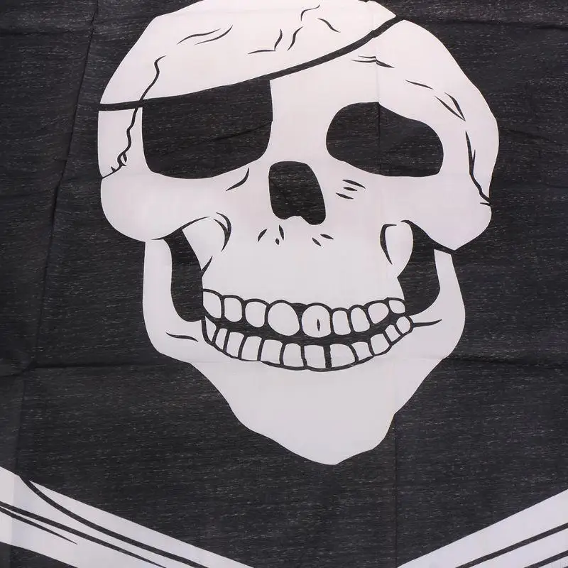 62KD Large Skull And Crossbones Pirate Flag Roger Hanging With Grommet 90*150cm