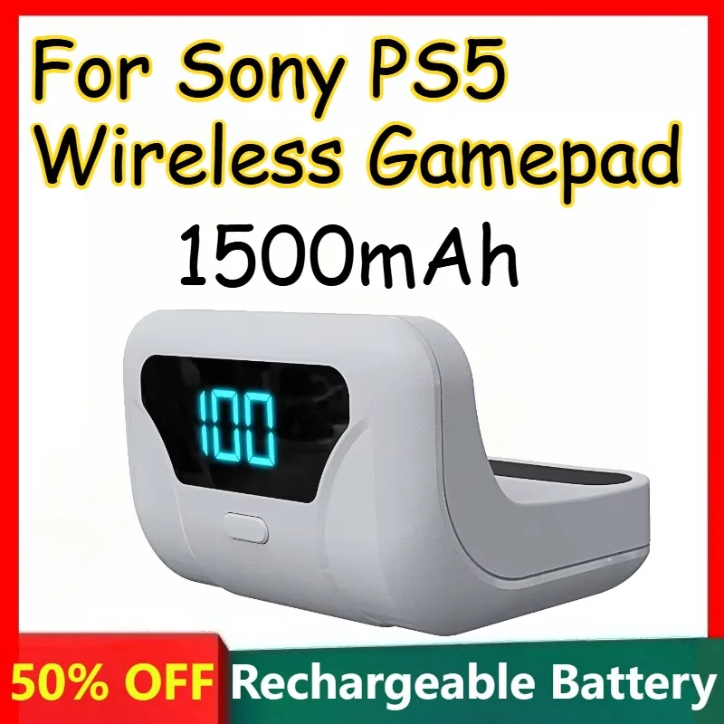 

10 шт. 1500 мАч литиевая аккумуляторная батарея для Sony PS5 беспроводной геймпад внешняя батарея с цифровым дисплеем
