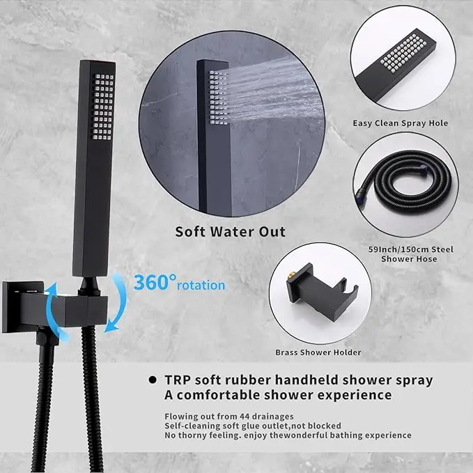 شاشة ديجيتال مجموعة دش نظام يده دش الجسم الطائرات الأمطار رئيس ماتي الأسود نحى الذهب مجموعة دش الحمام