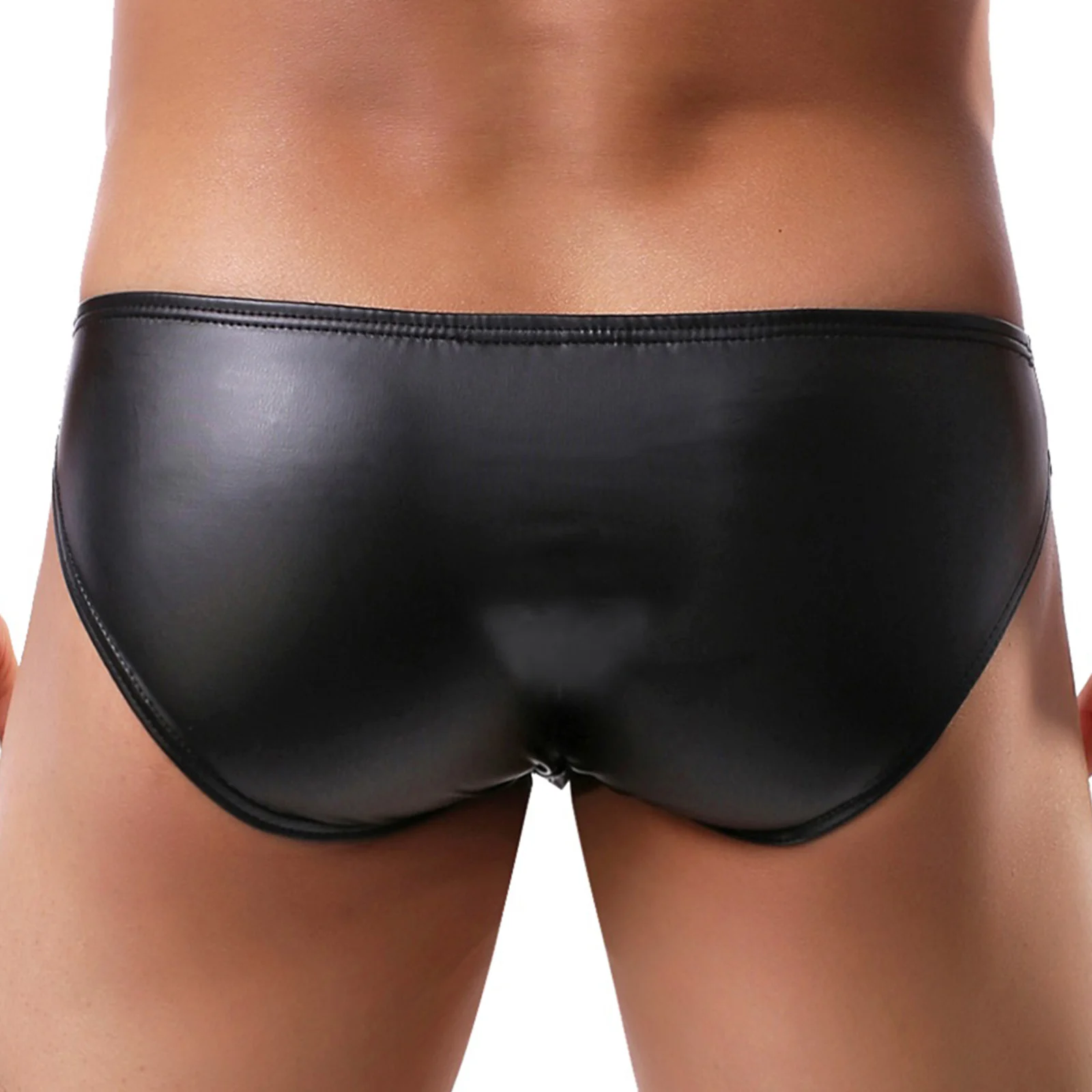 CLEVER-MENMODE Sexy Men Briefs Underwear homme Cueca Faux Leather Shorts Low Waist Panties U Convex Pouch Underpants Male