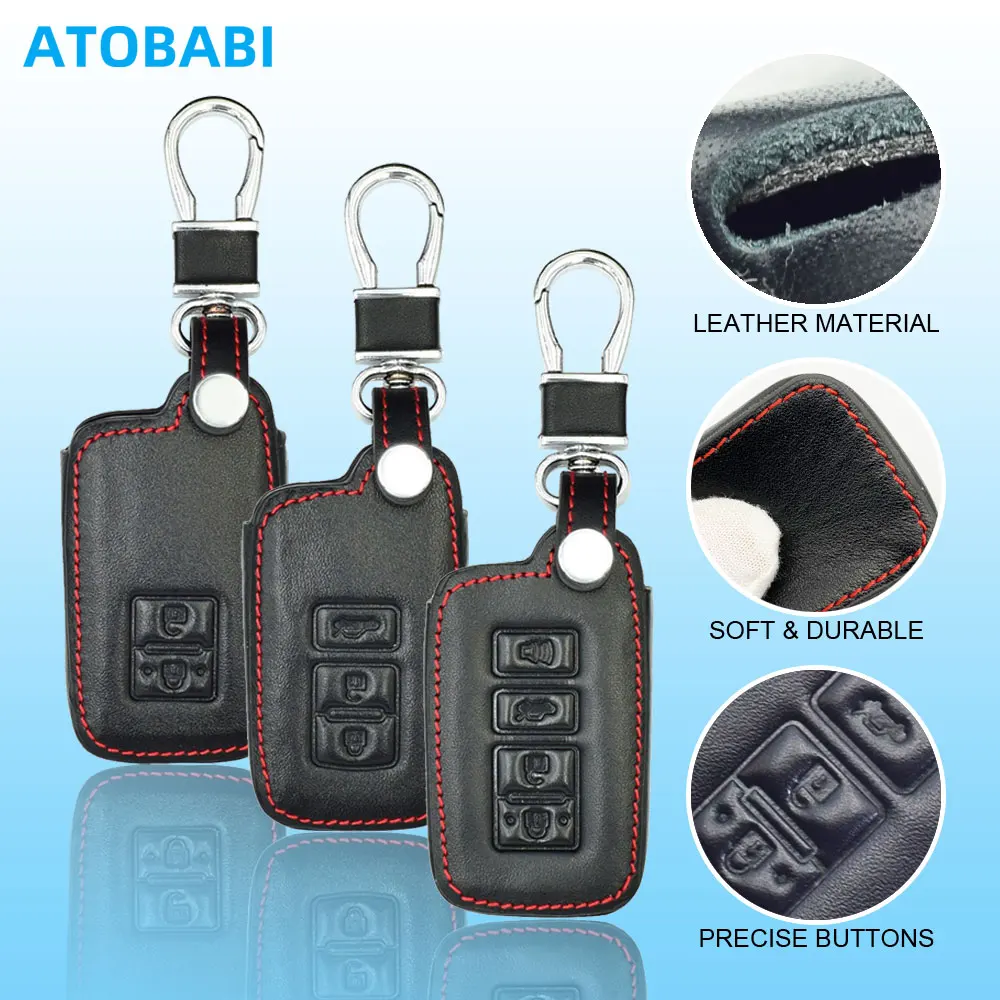 Leather Car Key Cover Case Accessory For Toyota Camry Tacoma Avalon RAV4 Highlander Sienna Land Cruiser Prius Sienta Noah Aurion