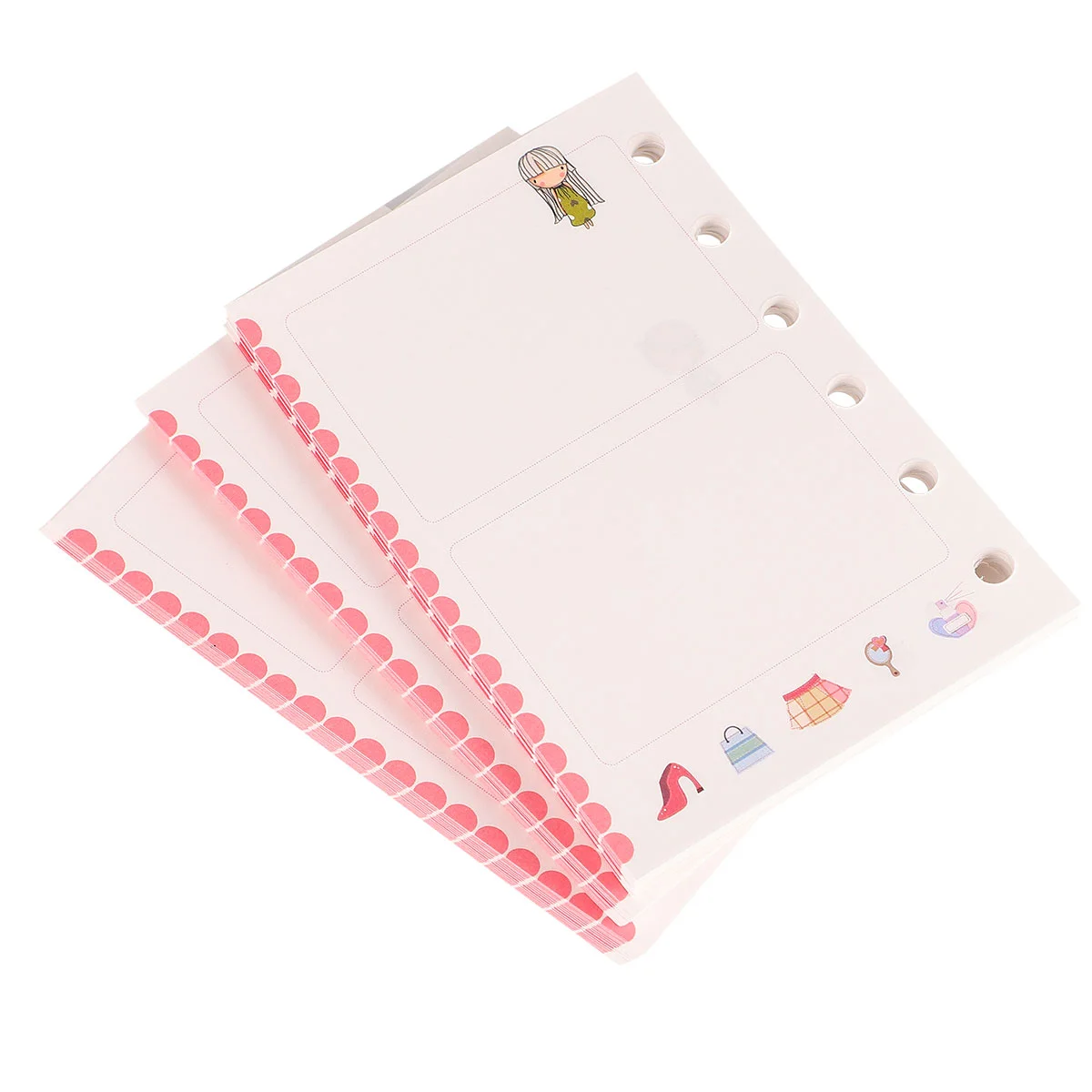 3PCS Loose-Leaf Refill Papers Colorful Notebook Replacement Core Papers Colorful Papers for School Store Office