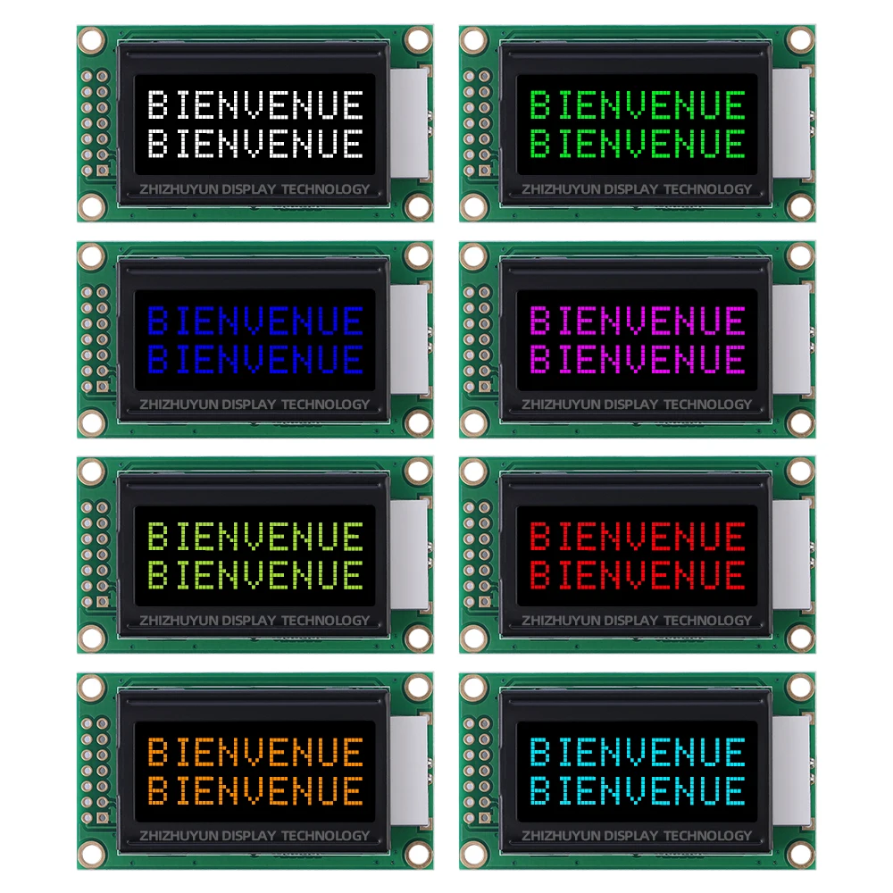 0802B-2 schermo di visualizzazione del modulo LCD a caratteri europei BTN schermo LCD a caratteri gialli con pellicola nera 0802 modulo multilingue