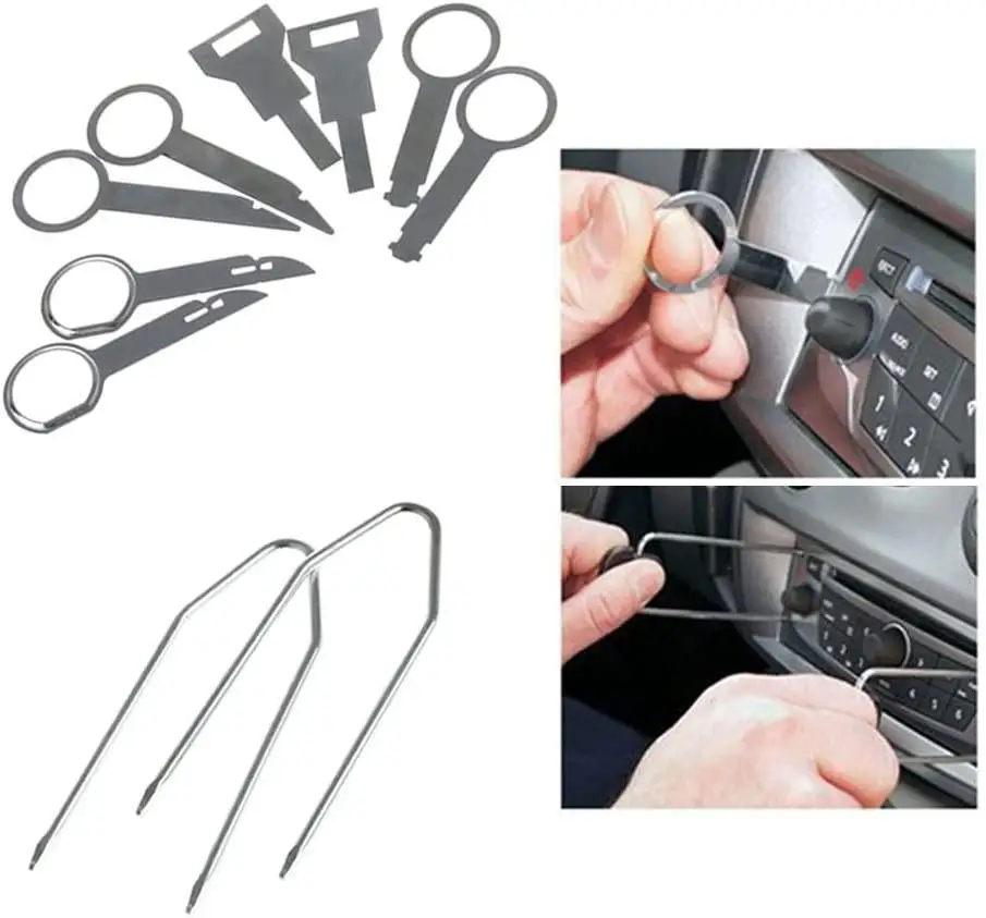 38pcs Car Audio Stereo CD Player Radio Removal Repair Tool Kits With Sturdy Pouch Auto Door Panels Interior Disassembly Tool