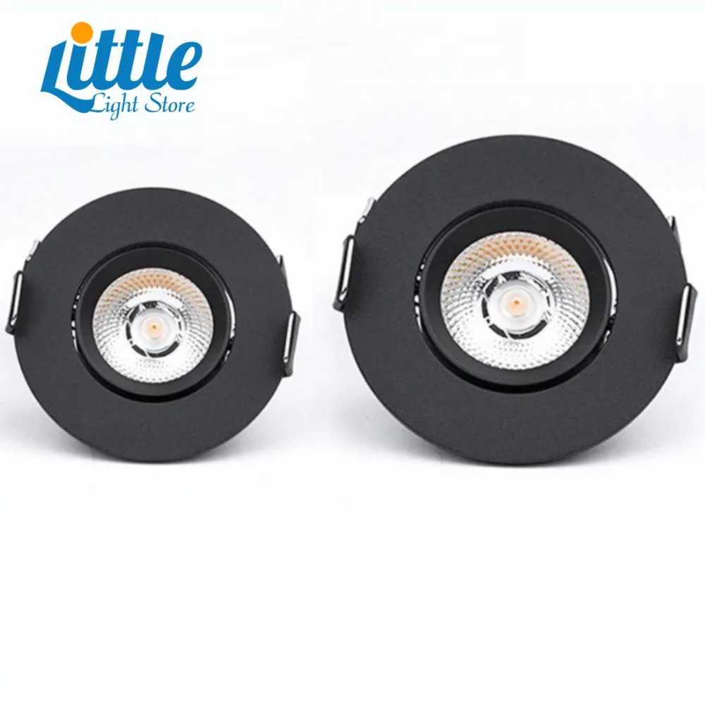 

Spotlight 5W Cob Round Black White LedRecessed Adjustable Angle for Home Office Store Shop Decoration Downlights