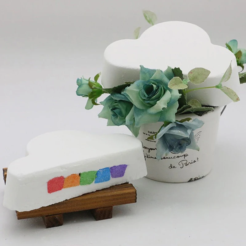 Bola de baño exfoliante con forma de nube de arcoíris, Bola de baño creativa, hidratante, sales de baño exfoliante, reparación de belleza, accesorios de ducha con burbujas para la piel