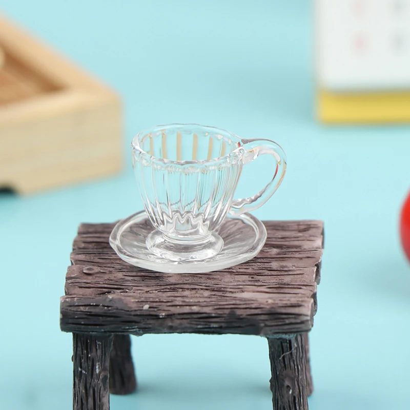 1:12 Dollhouse Mini Glass Tea/Coffee Cup Model Kitchen Tableware Decoration Accessories