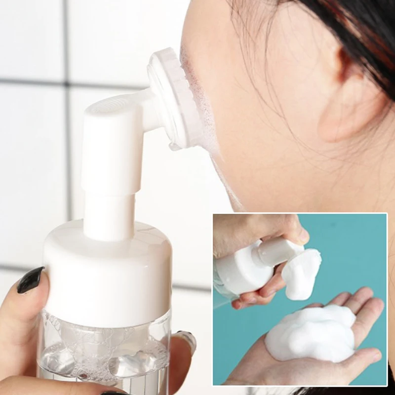 Regina-Bouteille de mousse nettoyante pour le visage, avec brosse de nettoyage en silicone, portable, HI