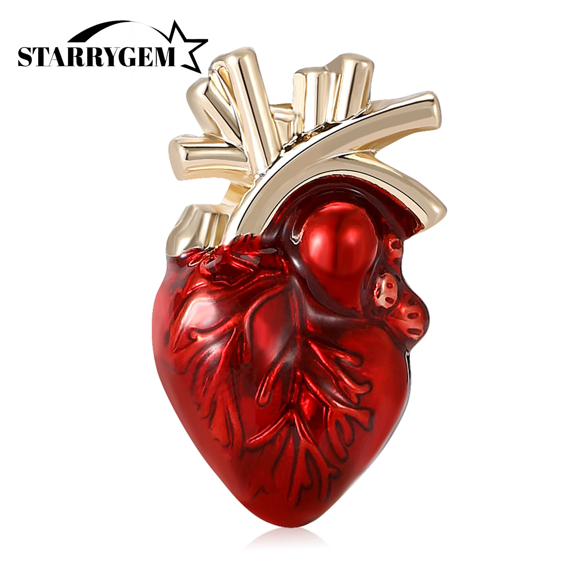 Enamel Heart Brooches for Women Unisex Human Body Organ Pins Office Party Friend Gifts Jewelry Accessories