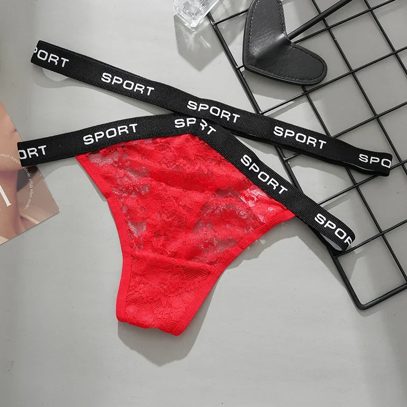 Sexy Women Cross Strap Panties Seamless Lace Thongs Mesh G-String Low Waist Underwear Female Hollow Out Soft Intimates Lingerie