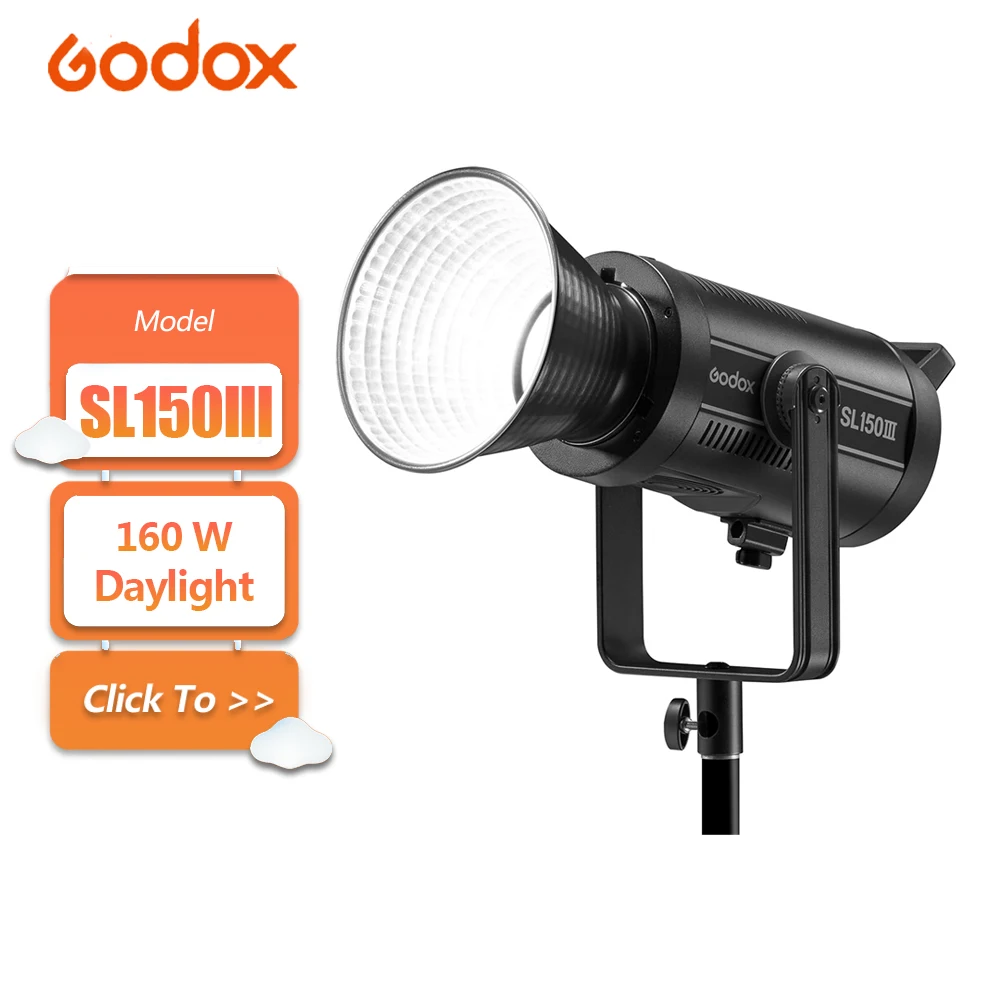

Godox SL150III SL150IIIBi 160W Balanced Ultra Silent LED Continuous Video Light for Photography Fill Light CRI 96 TLCI 97