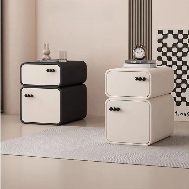 

Small French Style Narrow Nightstand with Storage - Mobile INS Style Compact Bedside Organizer for Small Bedrooms​