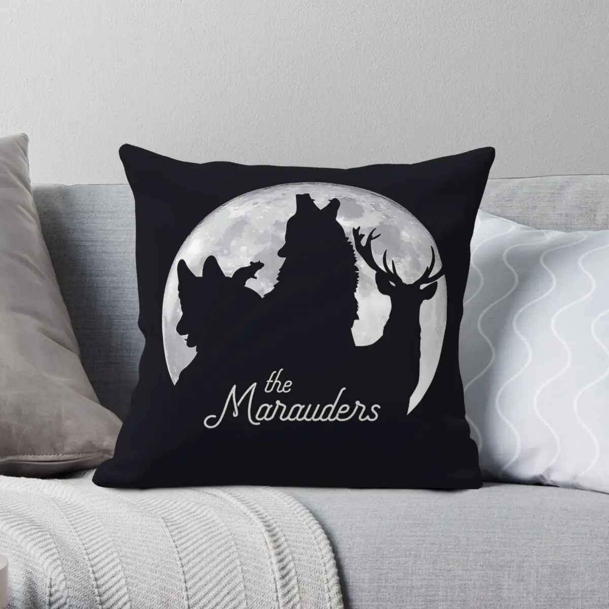 The Marauders On A Full Moon Square Pillowcase Polyester Linen Velvet Creative Zip Decorative Home Cushion Cover Wholesale 45x45