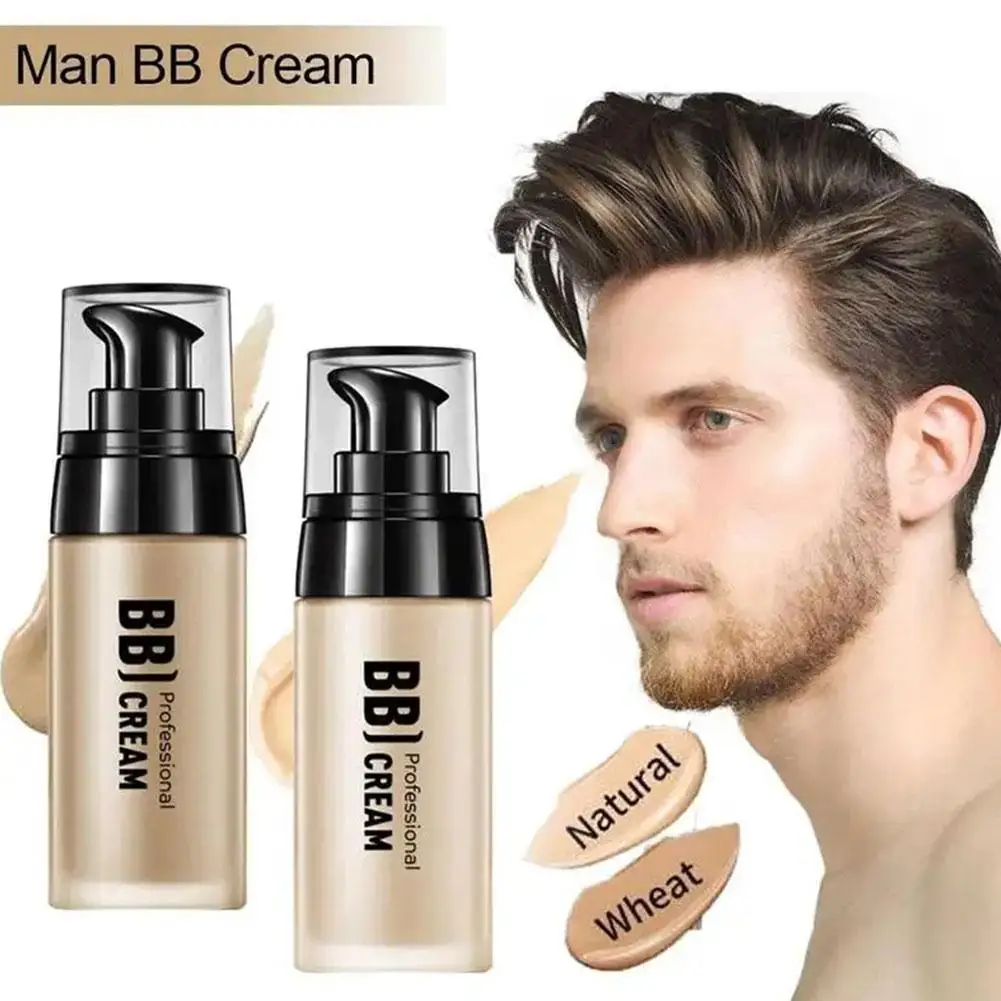 BB Cream for Men Full Coverage Facial Concealer Long Lasting Makeup Foundation Waterproof Men BB Liquid Foundation Cosmetics