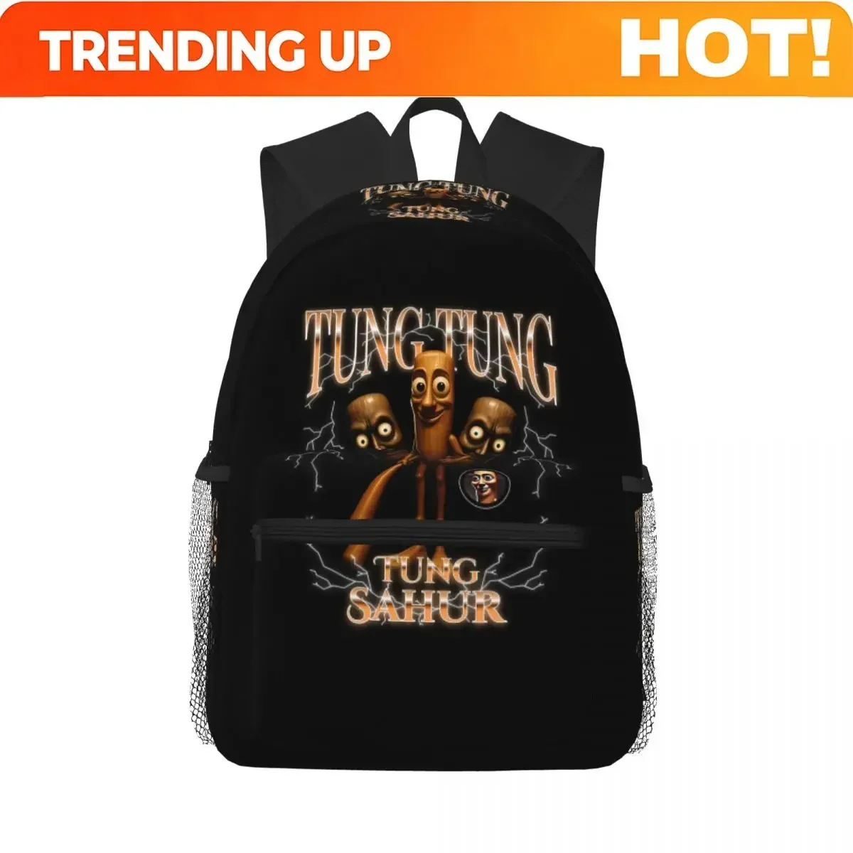 Custom Bag Tung Tung Tung Sahur Bombardinocrocodilo Tralalelo Tralala Student Backpack School Bag Hiking Daypack Bookbag Shoulde