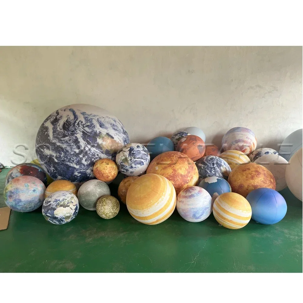 Riesige aufblasbare Mond-Erde-Kugeln für Party-Dekoration, LED-Planeten-Luftballons, 9, Sonnensystem, Sonne, Jupiter, Saturn, Mars, Venus