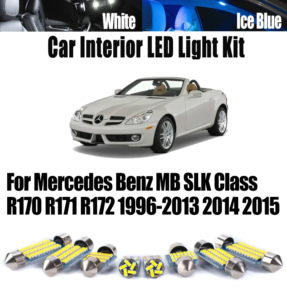 

Canbus светодиодный внутренний купольный светильник с картой, комплект ламп для багажника для Mercedes Benz MB SLK Class R170 R171 R172 1996-2014 2015 автомобильные аксессуары