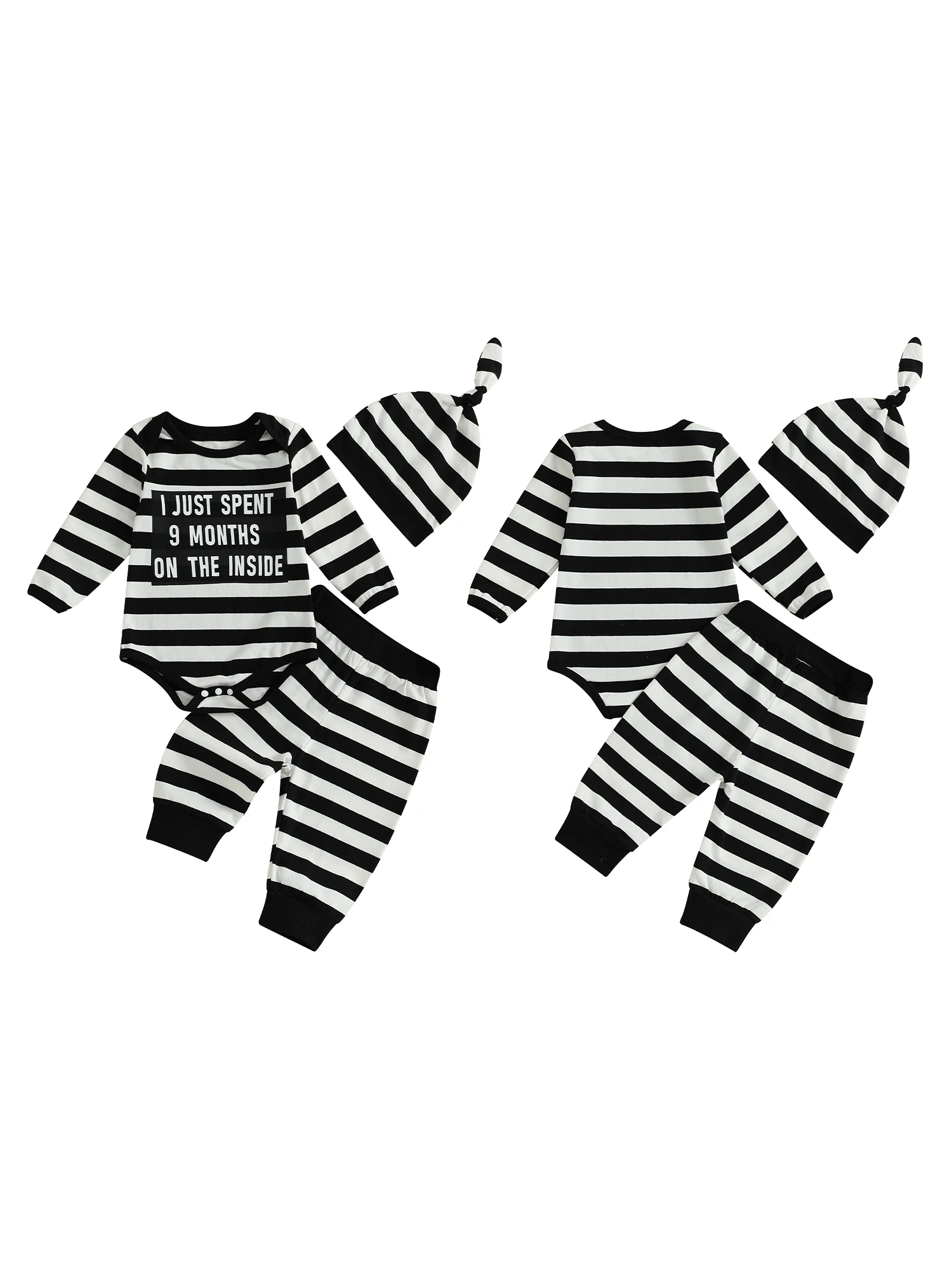 

Костюм тыквы для малышей, мешковатый стиль, полосатый комбинезон с круглым вырезом и длинными рукавами, брюки и шапка, костюм из трех предметов