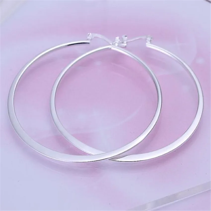 High Quality 925 Sterling Silver Earrings Fashion Temperament Big Circle Hot Selling Fashion Classic Burst Models Silver Jewelry