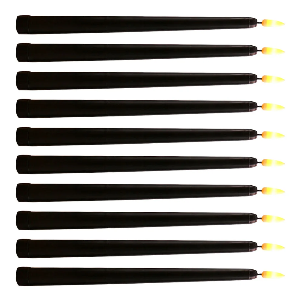 10개 LED 테이퍼 캔들 무염소 작동 긴 조명 할로윈 파티 웨딩 크리스마스 장식 28cm 어린이에게 안전