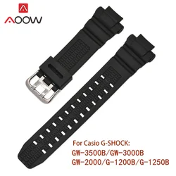 Black Resin Watch Strap for Casio G-SHOCK GW-3500B GW-3000B GW-2000 G-1200B G-1250B Men Sport Rubber Band Watch Accessories