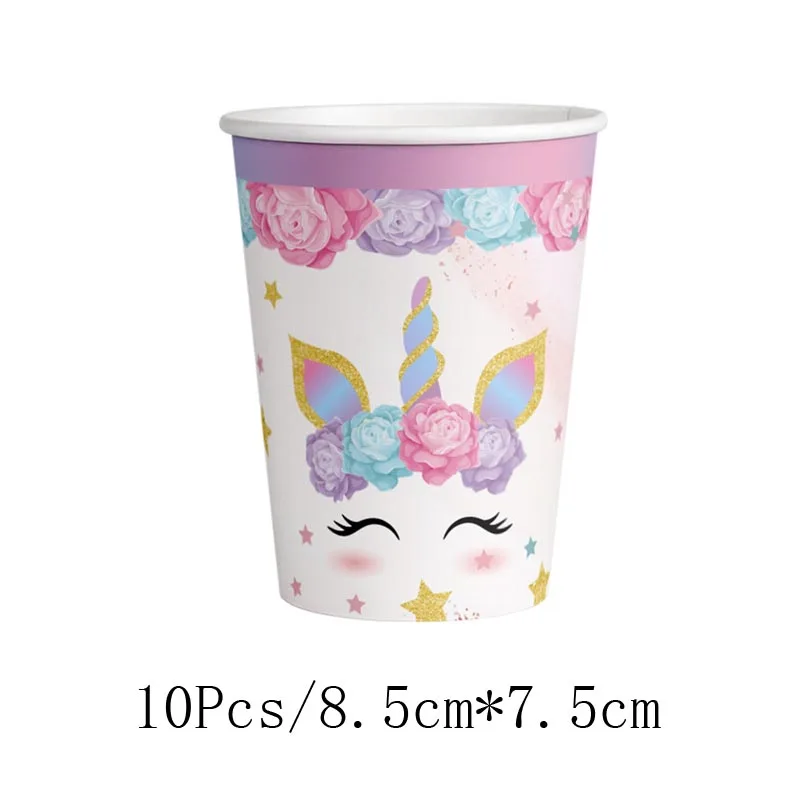 Einhorn Geburtstag Party Einweg Tasse Teller Serviette Dekoration Glücklicher Kindertag Mädchen Prinzessin Baby Shower Party Supplies Geschenk – Detail 4