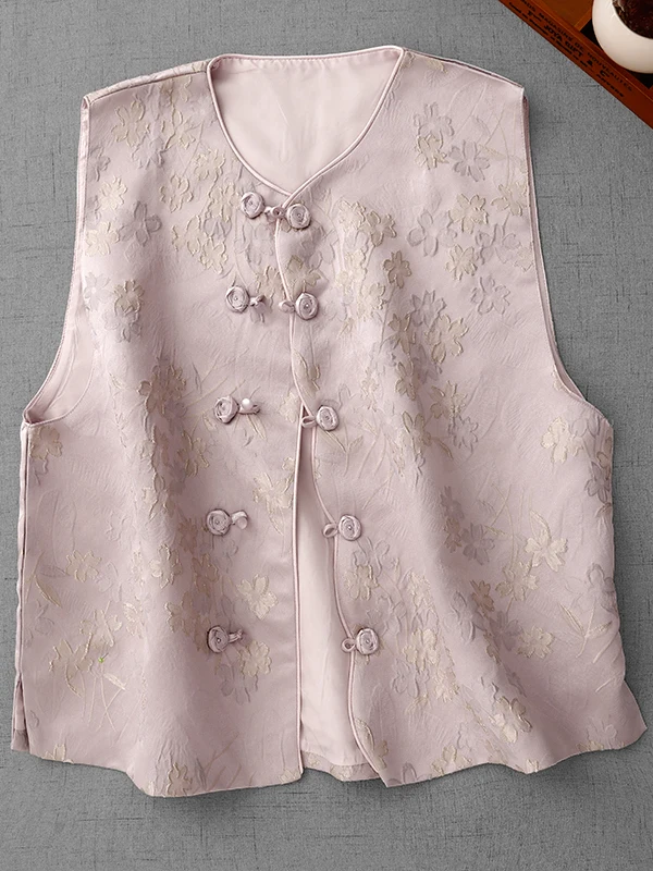 

Новая осенняя китайская вышитая куртка 2025 года с V-образным вырезом, универсальный топ в стиле Тан, прямой крой, полиэстер