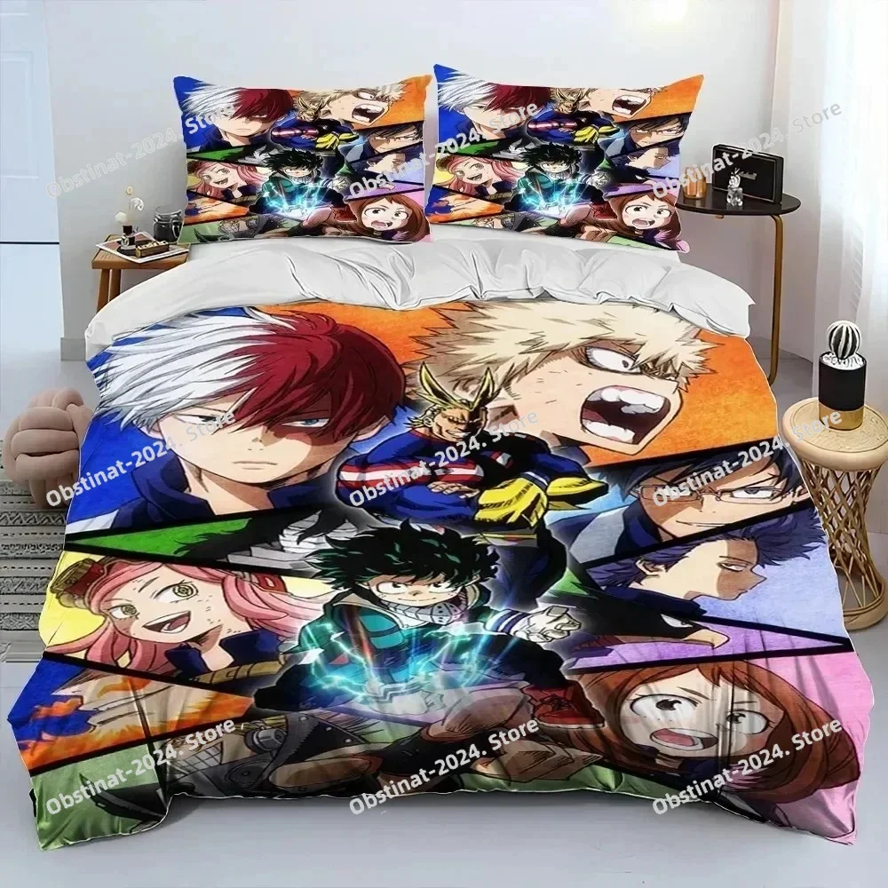 Anime My Hero Academia Izuku Deku Bedding Set Printed Bed Set Duvet Cover Sheet Pillowcase Soft Quilt Cover Full Queen King Size