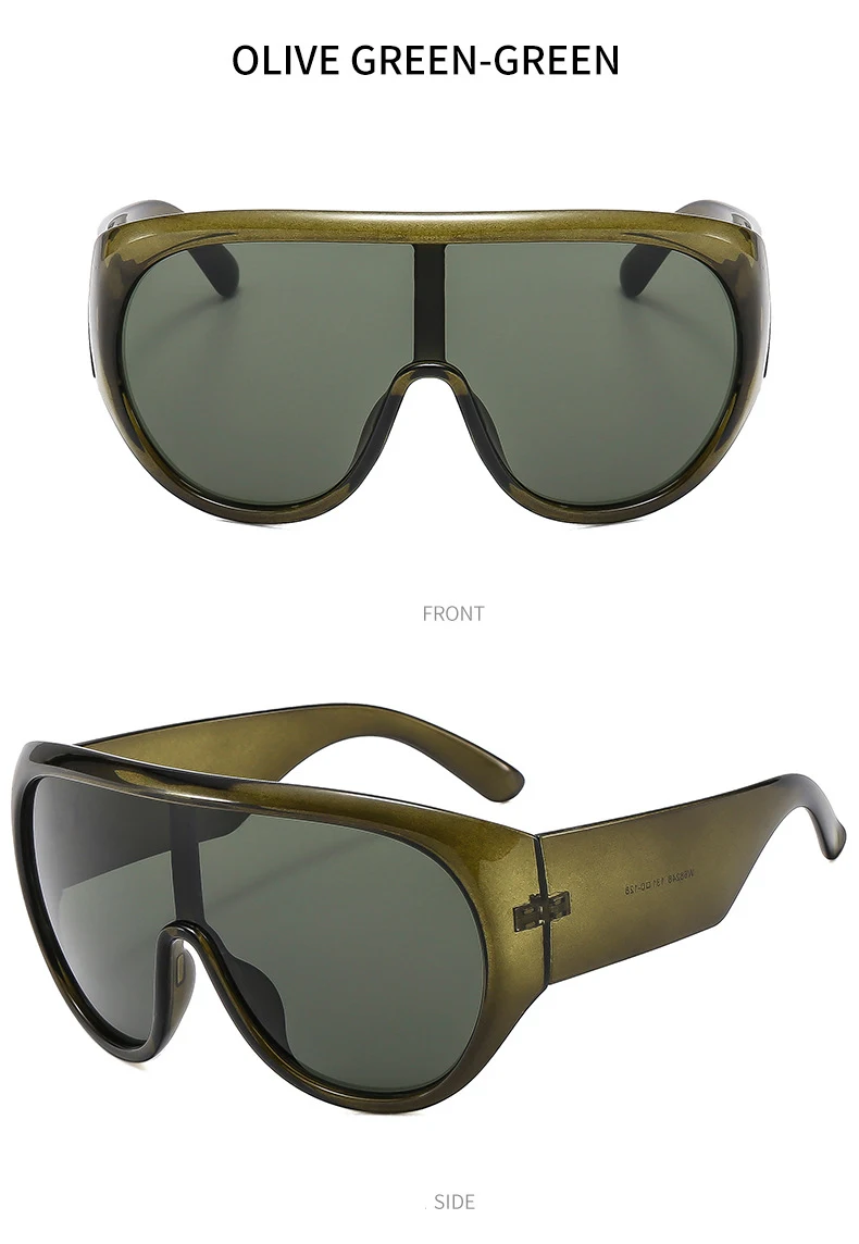 Übergroße Shield-Sonnenbrille für Damen, Y2K, futuristische einteilige Maskenbrille, transparent, braun, modische Schutzbrille, luxuriöses Design – Detail 10