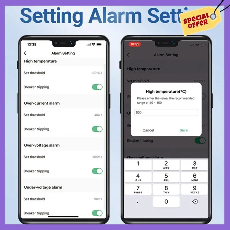 

-A96Z Tuya WIFI Умный автоматический выключатель 1P + N 1A-63A Регулируемая DIN-рейка с измерением Работа с Smart Life Alexa Home